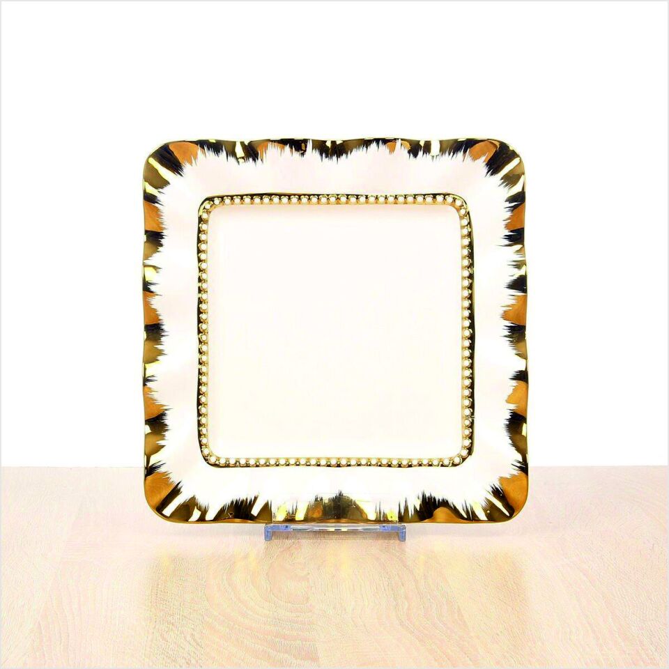 Rekabet Avangarde Kare Bol Kase Krem Altın 29 Cm