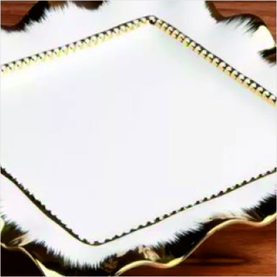 Rekabet Avangarde Kare Bol Kase Krem Altın 29 Cm