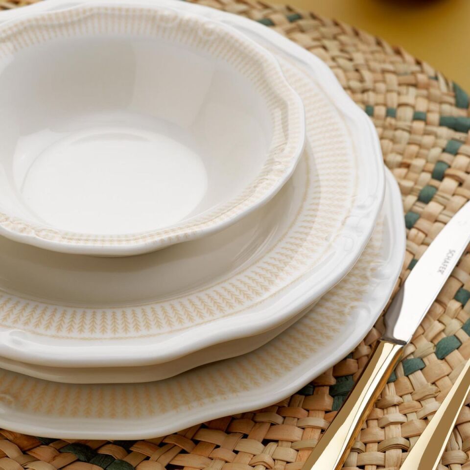 Schafer Nostalgia Yemek Takımı 24 Parça-Krem