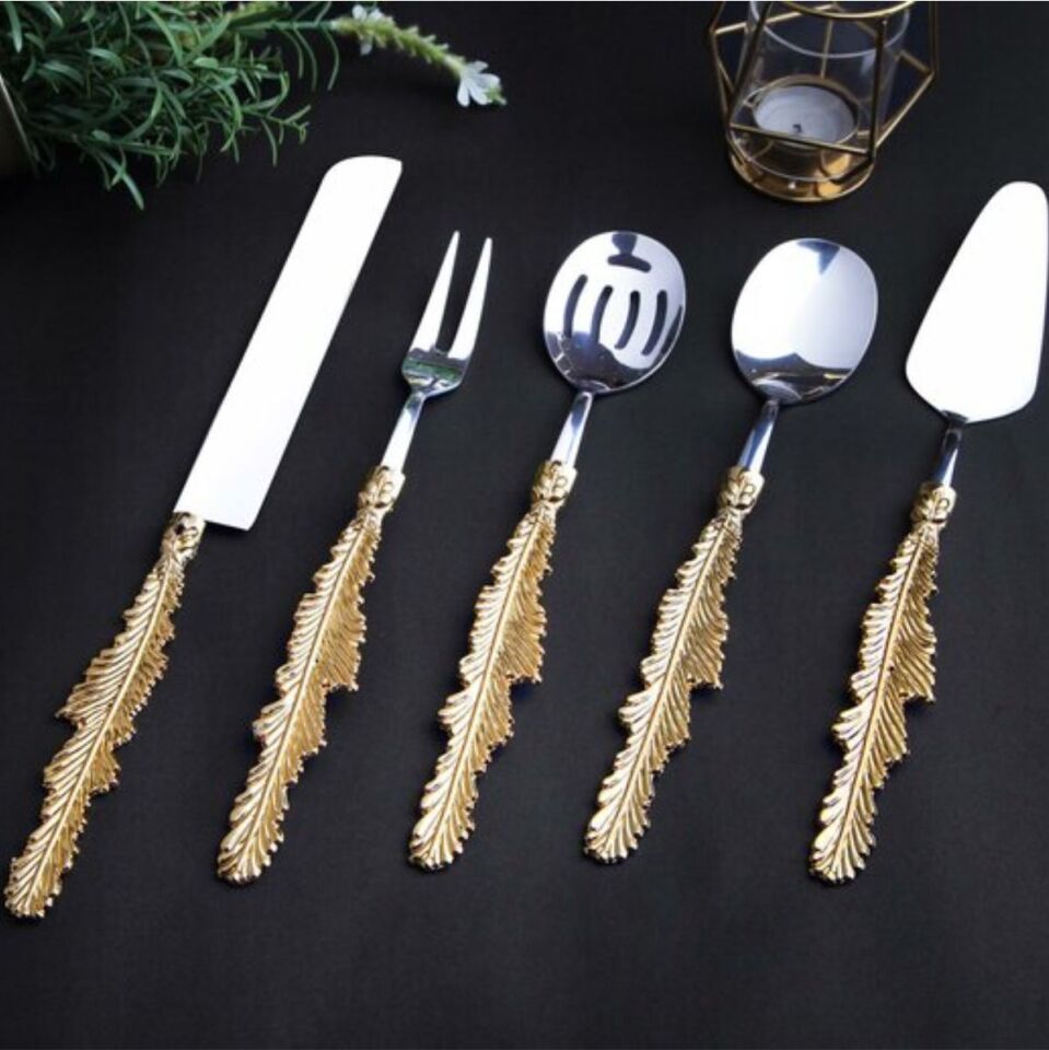 Rekabet Tüy 5 Parça Servis Seti Altın