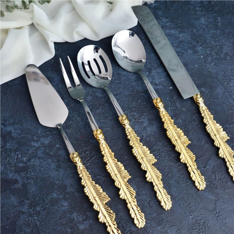 Rekabet Tüy 5 Parça Servis Seti Altın