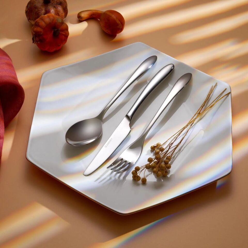 Schafer Hamburg 72 Parça Çatal Kaşık Bıçak Takımı-Gümüş Gum26