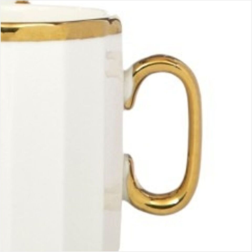 Çiftçiler Yk2111-2Gl Beyaz Altınlı Kahve Fincanı-157135