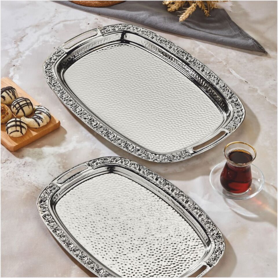 Cooker Ckr3566  2Li Çiçek Desen Tepsi