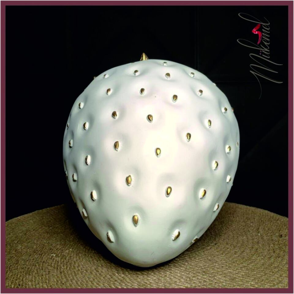 Rekabet Dekoratif Meyvelik Çilek Beyaz Altın Byk 39*21*30 Cm