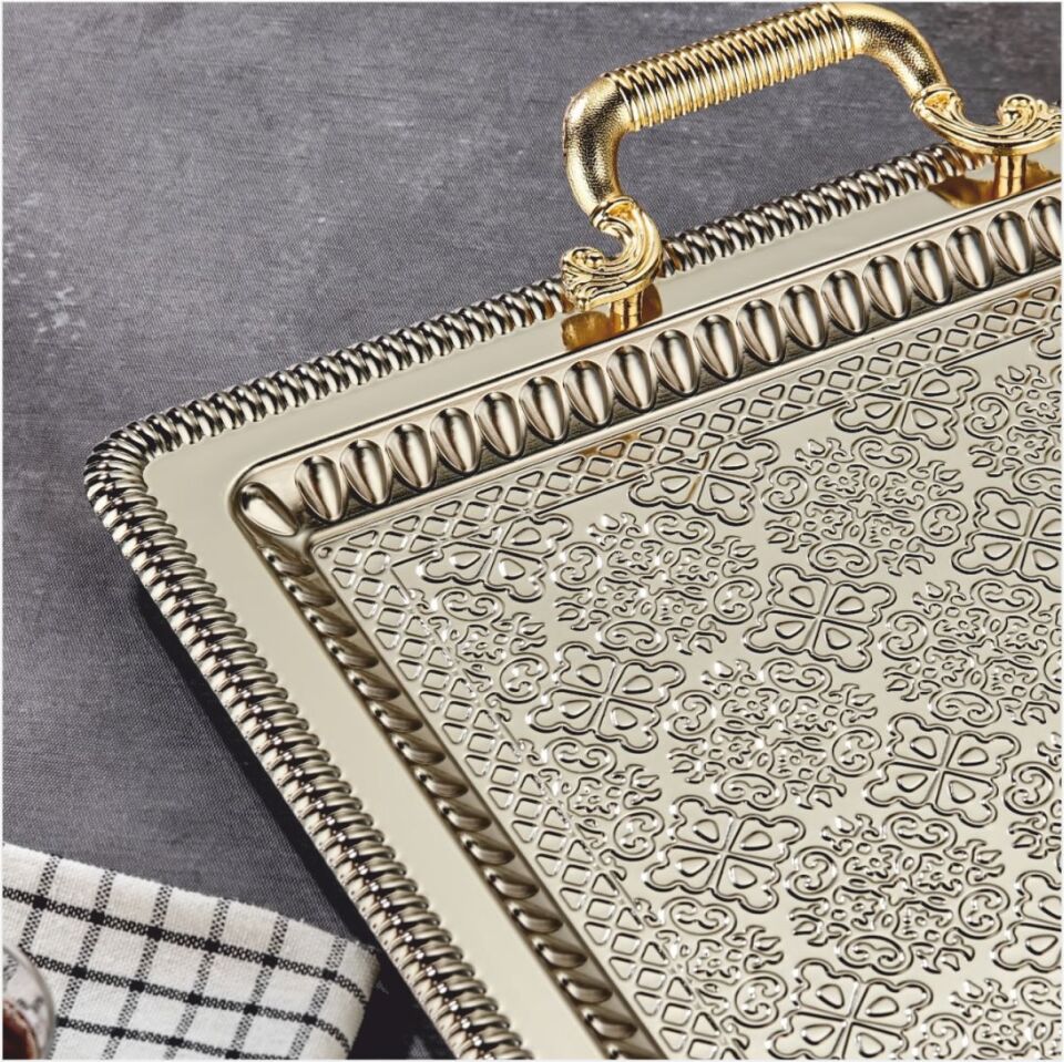 Cooker Ckr3543  Battal Boy Dikdörtgen Tepsi-Gümüş