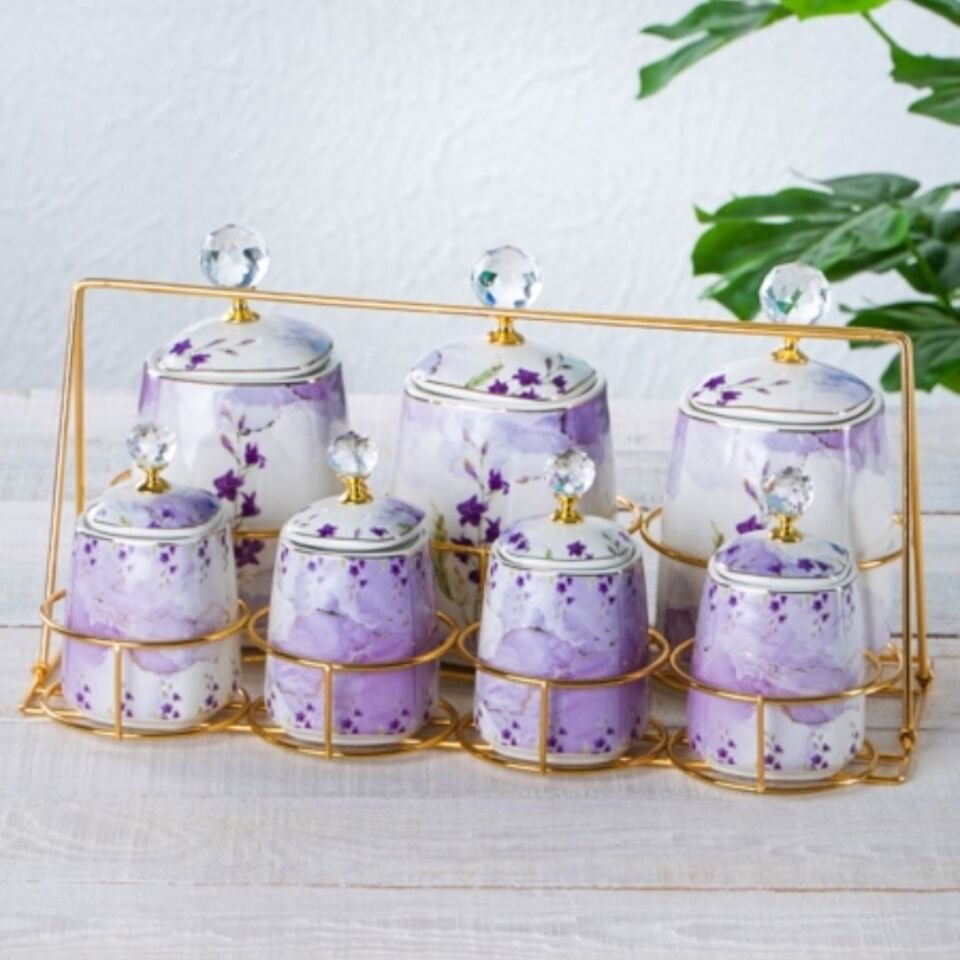 Acar Master Magic 8 Parça Standlı Porselen Baharat Takımı