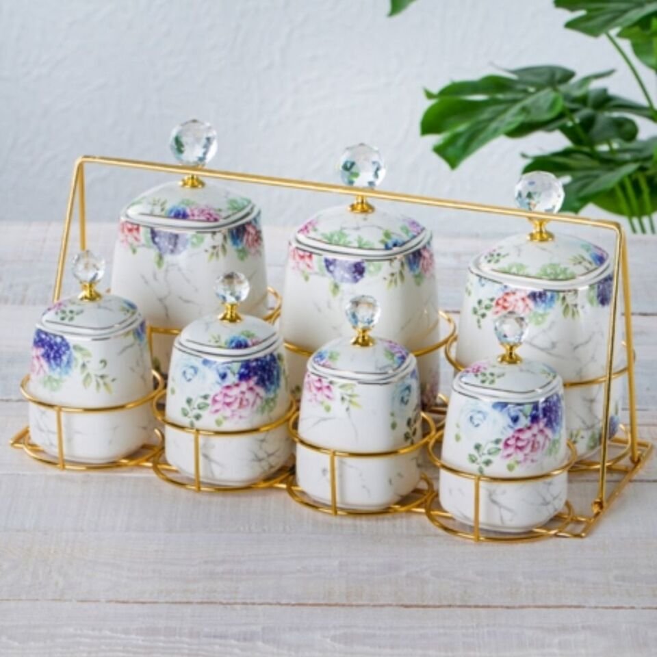 Acar Master Magic 8 Parça Standlı Porselen Baharat Takımı