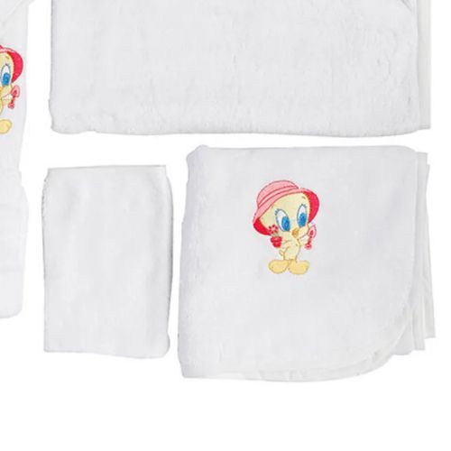 Özdilek Tweety Lisans Nakışlı Bambu Yenidoğan Bebek Bornoz Seti