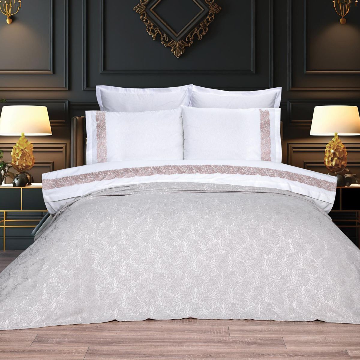 CHAFER HOME EMMA YATAK ÖRTÜSÜ SETİ 3 PARÇA-GRİ