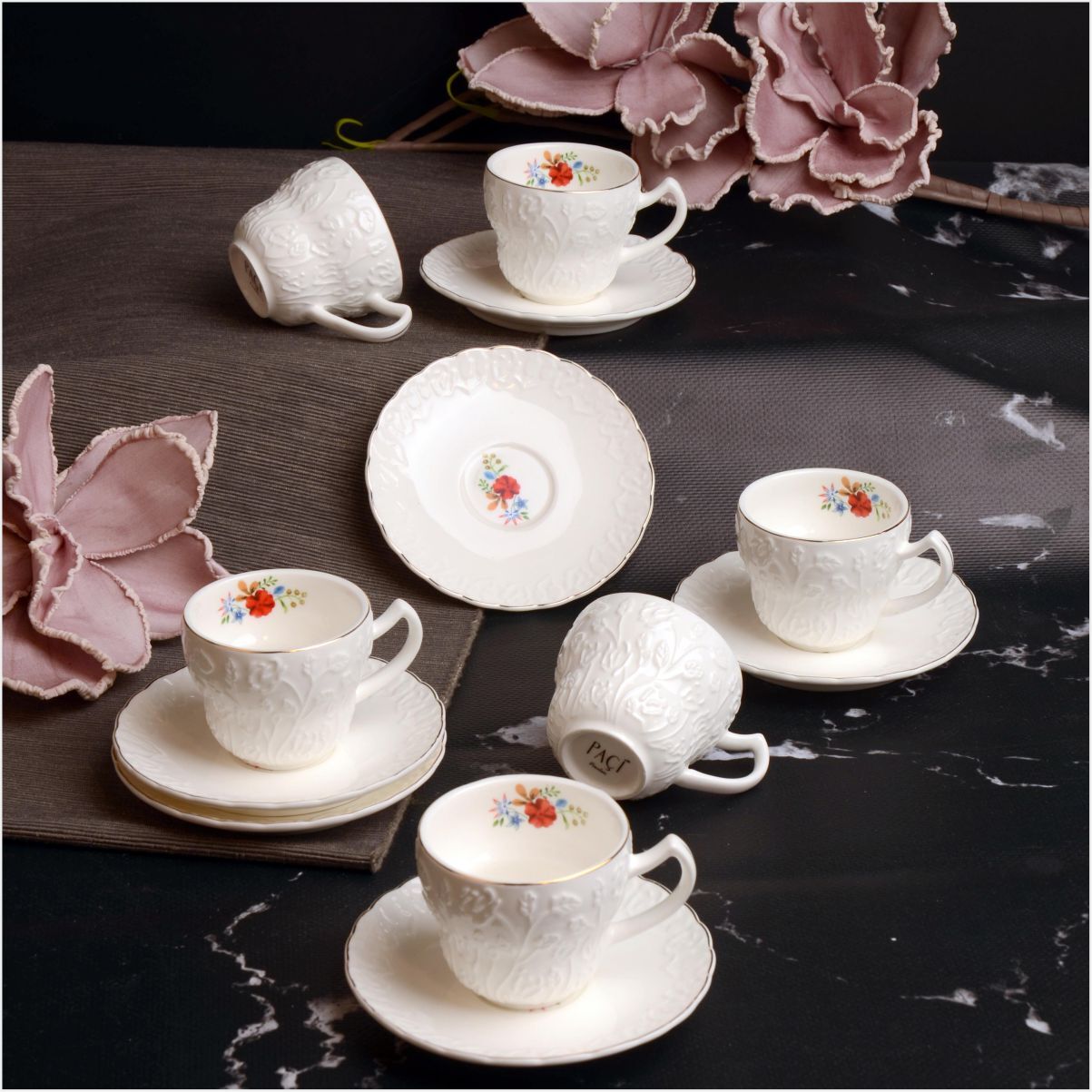 Paçi-Aurora Kabartmalı 6Lı Kahve-P/Por-102232