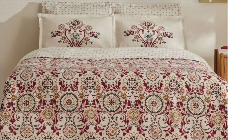 Karaca Home Luis Çift Kişilik Nevresim Takımı Saten Krem