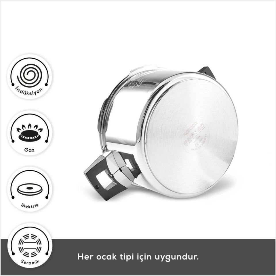 KARACA QUICK&SAFE 6+8 L DÜDÜKLÜ TENCERE SETİ