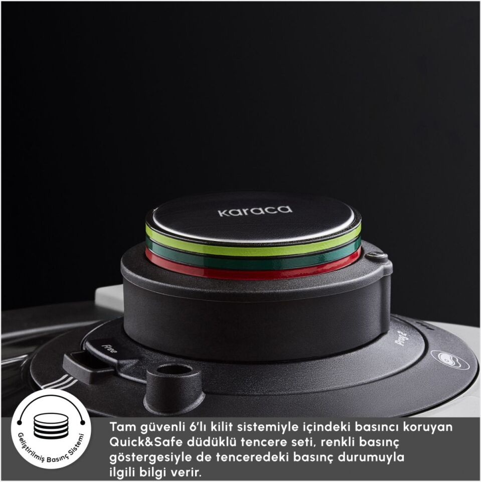 KARACA QUICK&SAFE 6+8 L DÜDÜKLÜ TENCERE SETİ