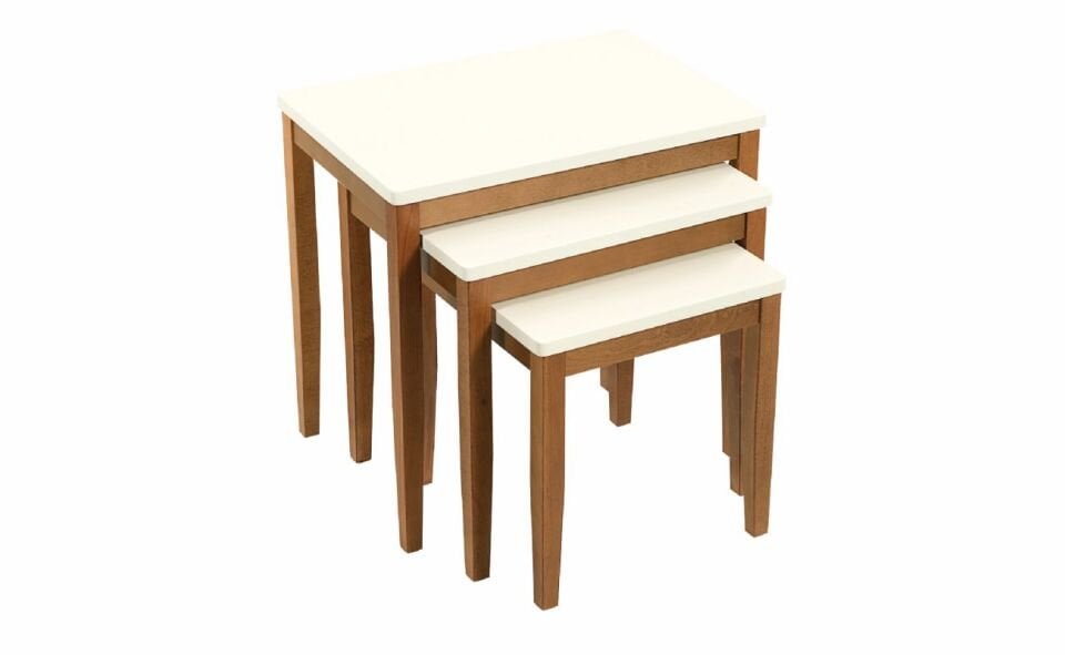 Furax Brıza Zigon Sehpa Krem Platin