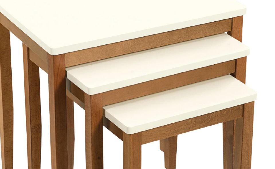 Furax Brıza Zigon Sehpa Krem Platin