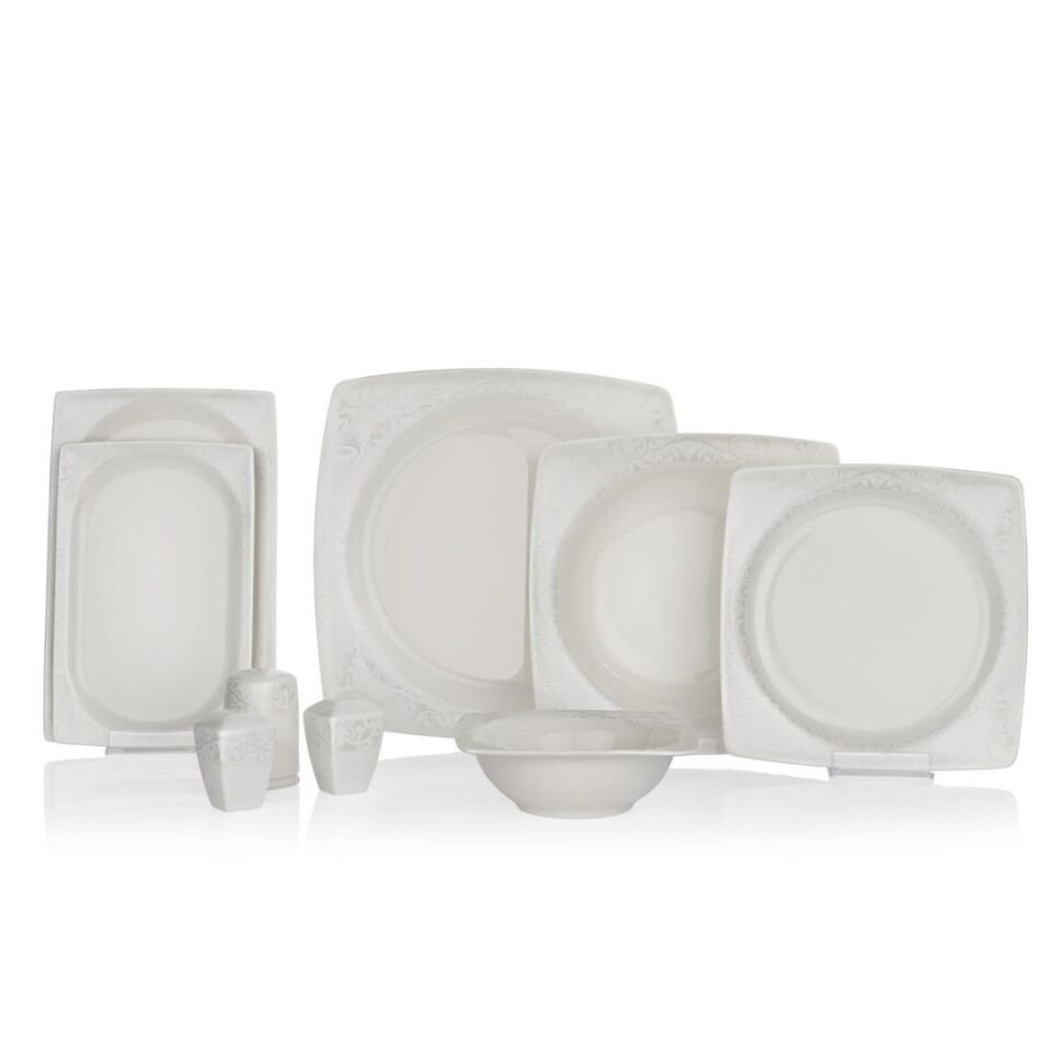 Schafer Beth Beyaz01 56 Parça 12 Kişilik Yemek Takımı