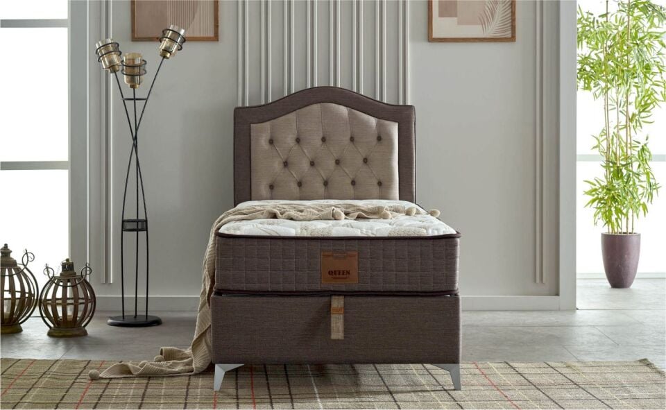 Queen 100X200 Baza Seti Sıhıne Kahve
