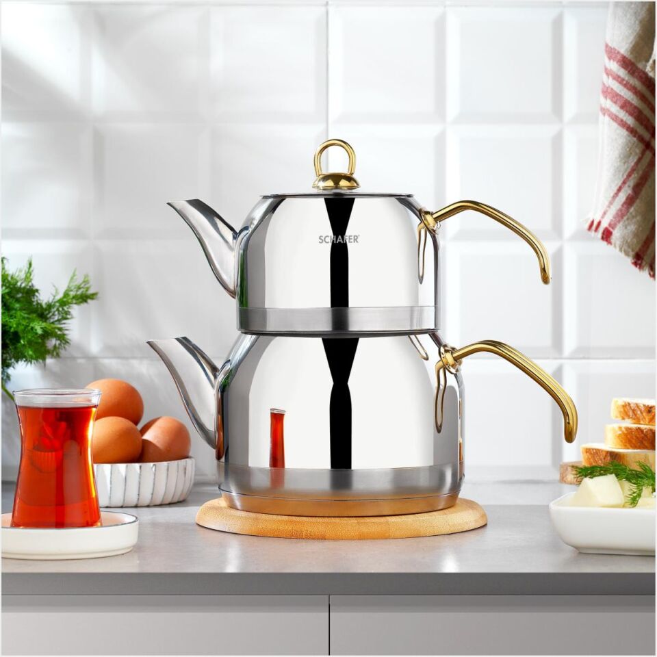 Schafer Ada Çaydanlık Takımım.(B.Boy) -4 Parça-Gold