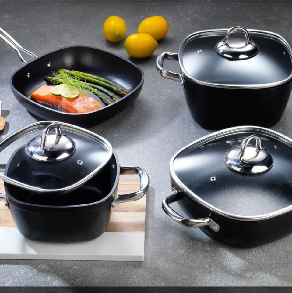 Schafer Gastronomie Master Y.Y.Tencere Seti -İnd-7 Parça-Siyah