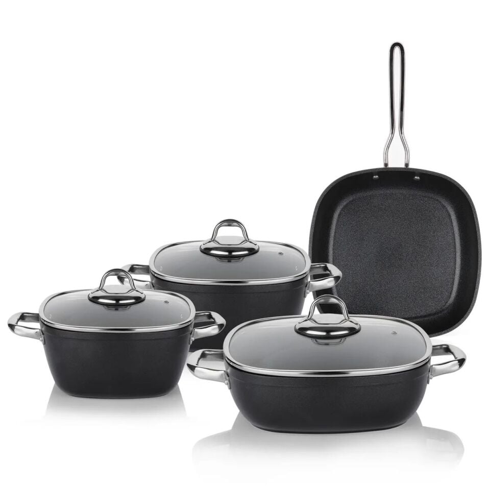 Schafer Gastronomie Master Y.Y.Tencere Seti -İnd-7 Parça-Siyah