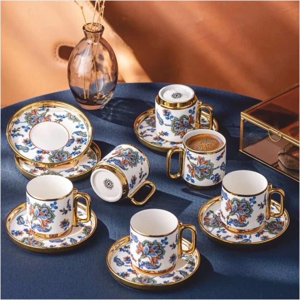 Emsan İstanbul Porselen Kandilli Kahve Fincan Takımı Multıcolur
