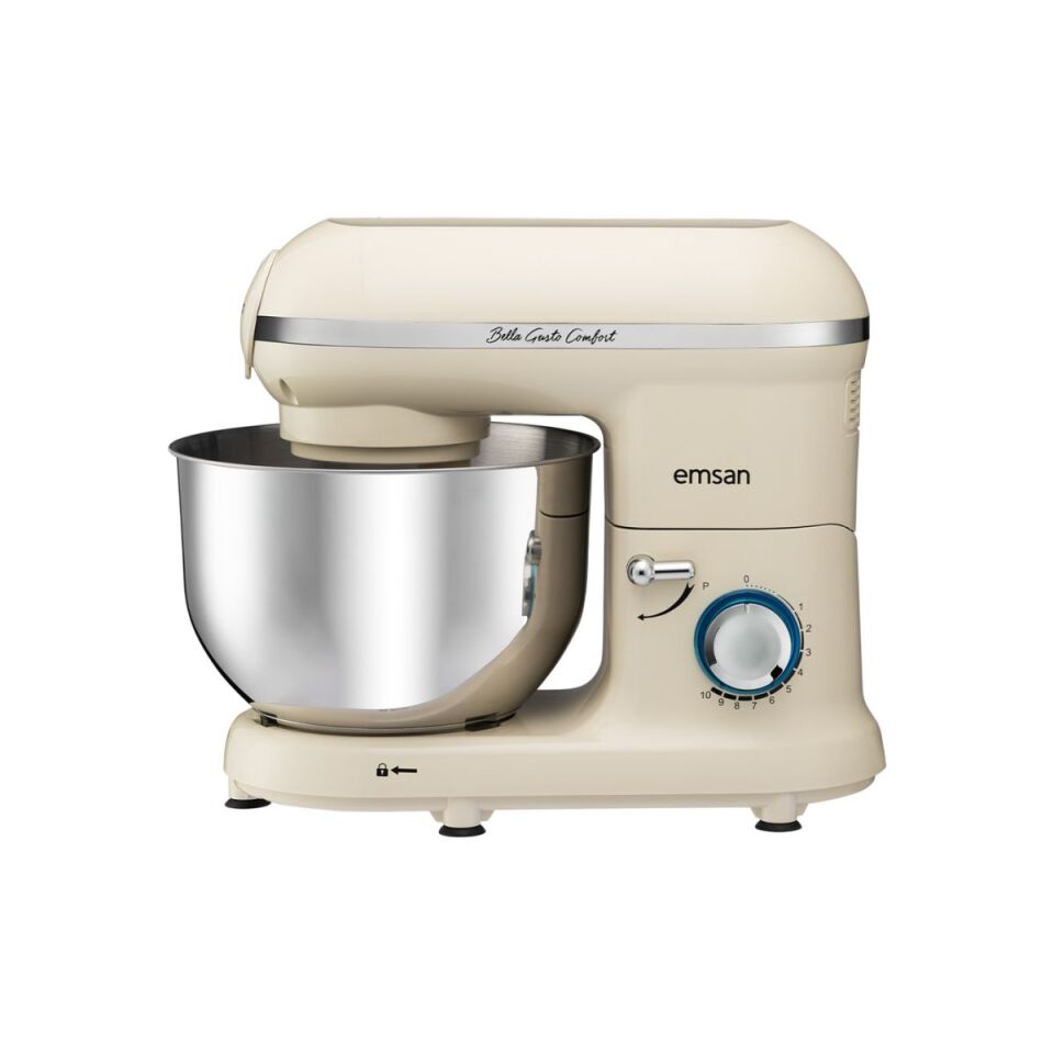 Emsan Bella Gusto Maxi Krem Stand Mikser Mutfak Şefi 1300W 5 Lt (Kıyma Çekme /Sucuk-Sosis/İçli Köfte Aparatlı/Smooth Hazneli)