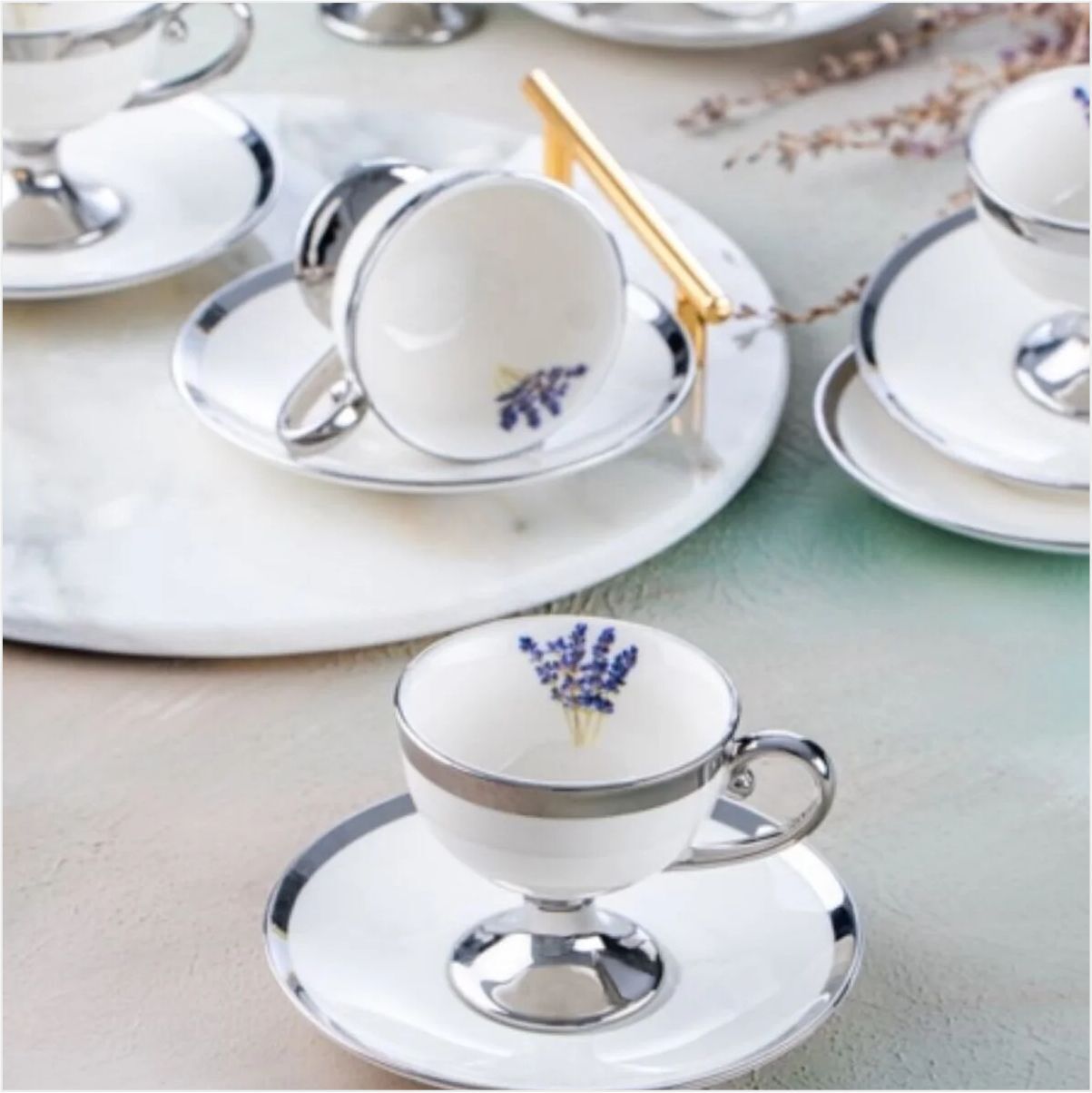 ACAR HXF-05177/8 MIRANDA GSILVER 6 LI KAHVE FİNCAN TAKIMI