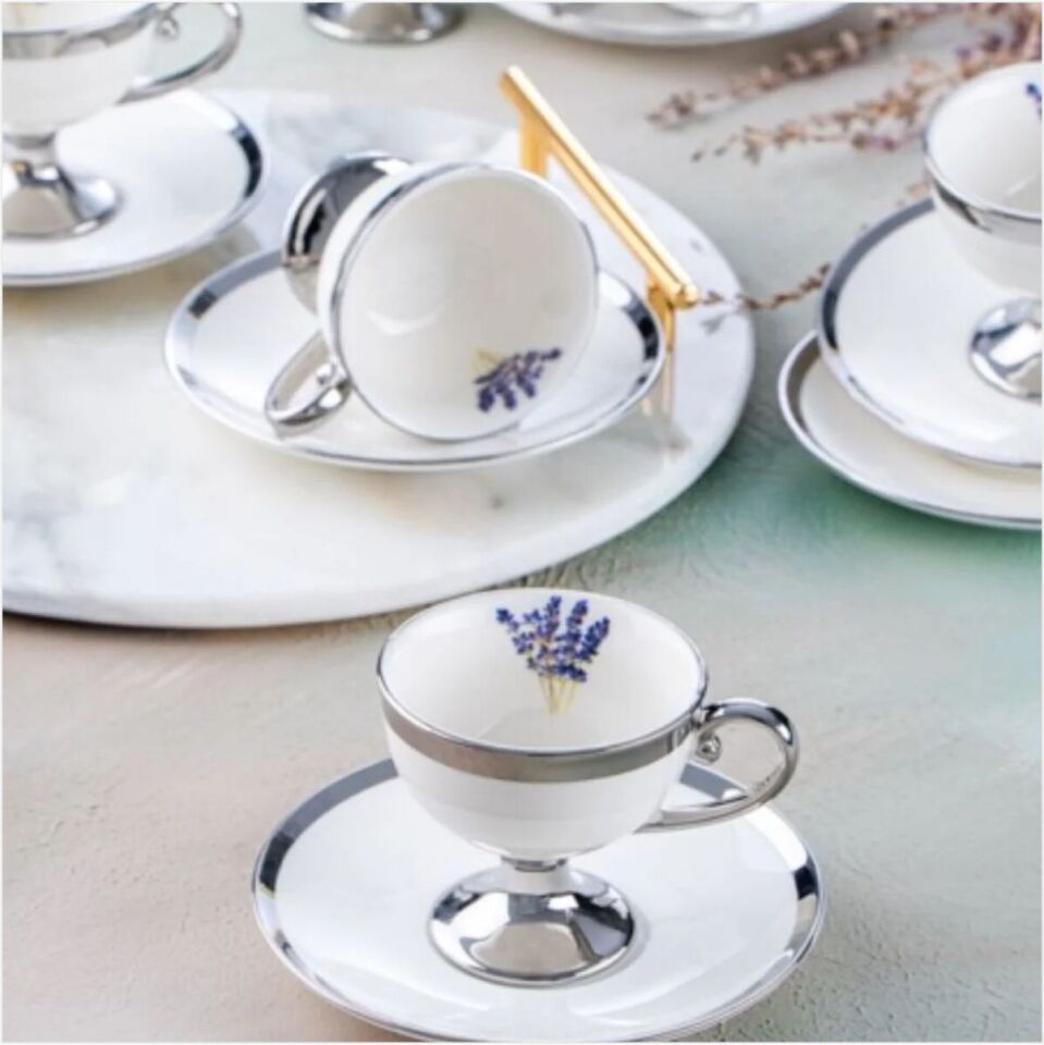 ACAR HXF-05177/8 MIRANDA GSILVER 6 LI KAHVE FİNCAN TAKIMI