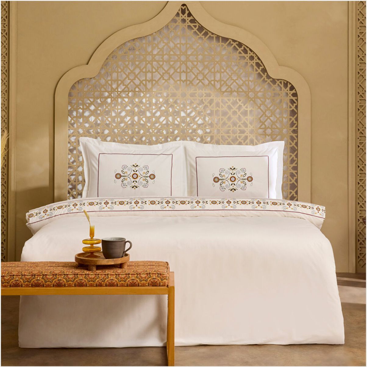 Karaca Home Beluna Nevresim Takımı Çift Kişilik Beyaz