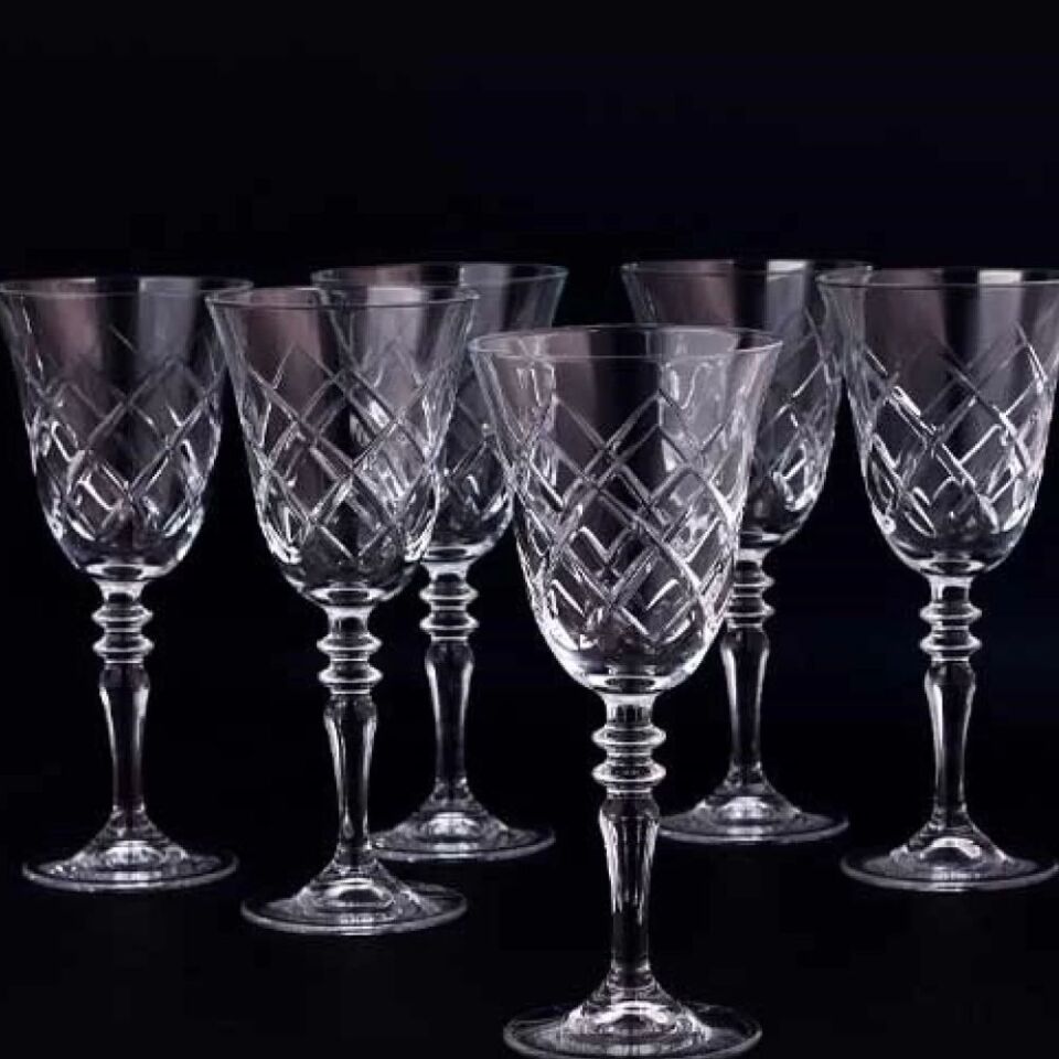 Usta Züccaciye 440141-011 Kare Desen Ayaklı Bardak