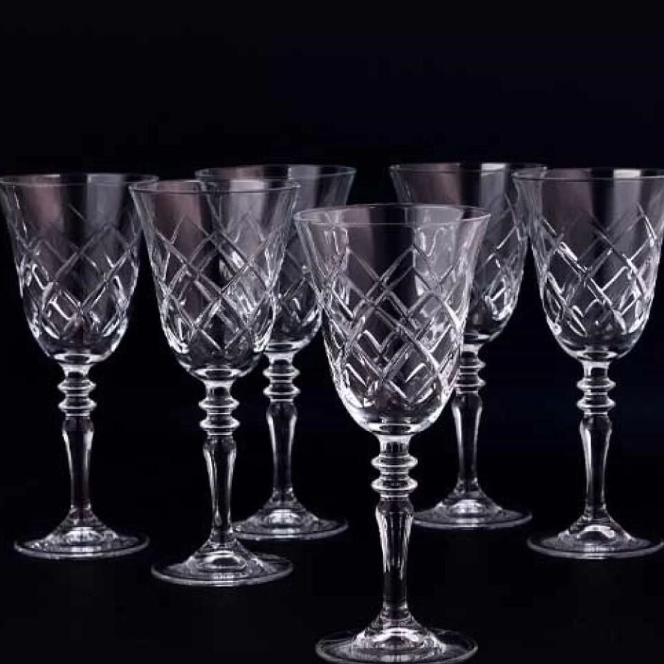 Usta Züccaciye 440141-011 Kare Desen Ayaklı Bardak