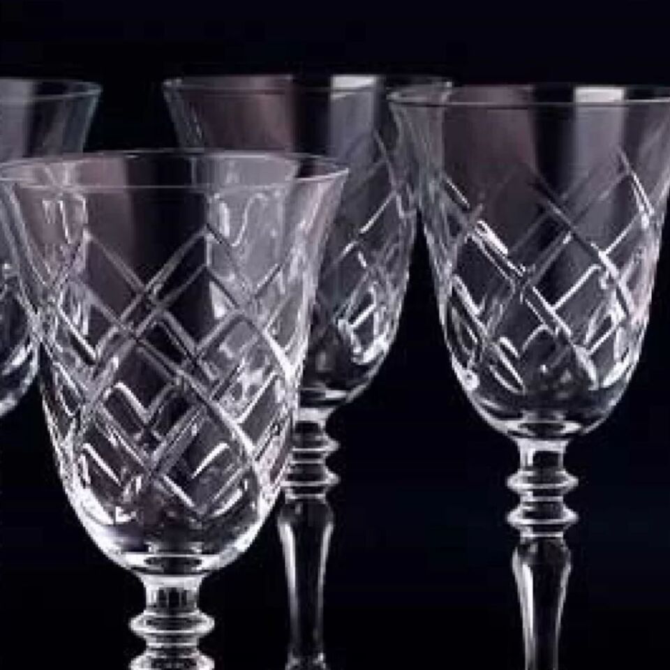 Usta Züccaciye 440141-011 Kare Desen Ayaklı Bardak