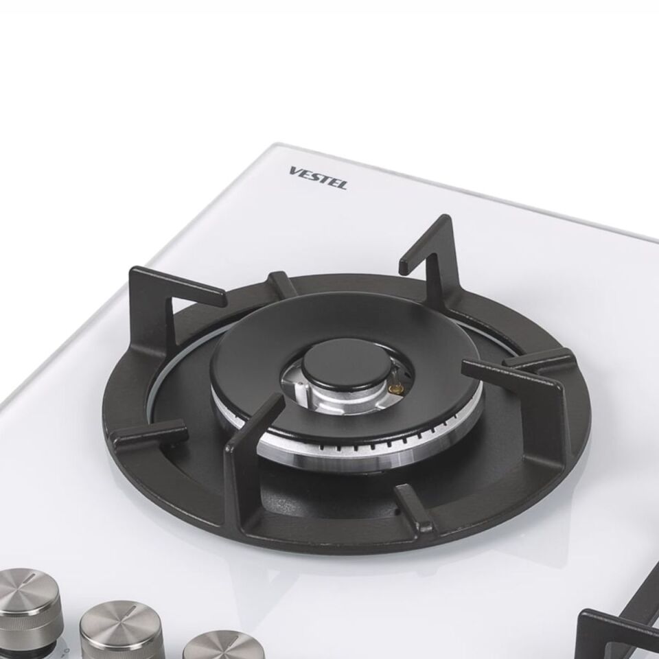 Vestel AO-91159 YB-DW Wok Gözlü Beyaz Cam Ankastre Ocak
