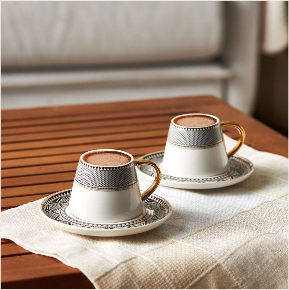 KARACA GLOBE 6 KİŞİLİK KAHVE FİNCAN TAKIMI SİYAH