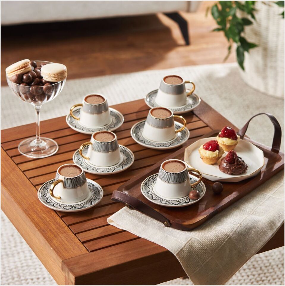 KARACA GLOBE 6 KİŞİLİK KAHVE FİNCAN TAKIMI SİYAH