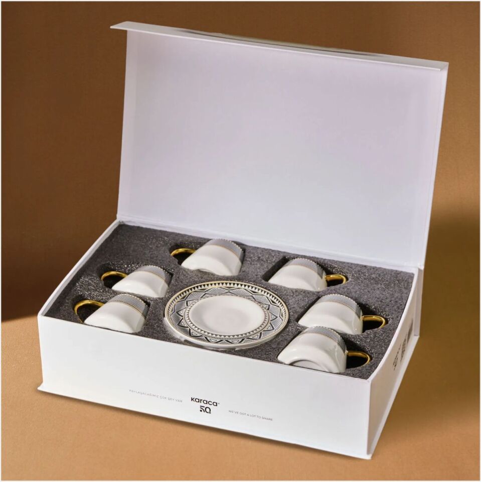 KARACA GLOBE 6 KİŞİLİK KAHVE FİNCAN TAKIMI SİYAH