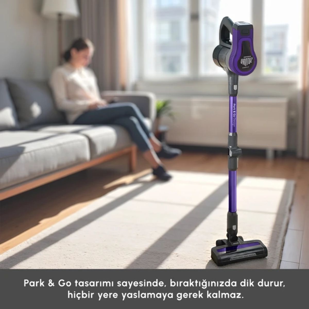 Karaca Vantuz Power Up Max Mor Dikey Süpürge