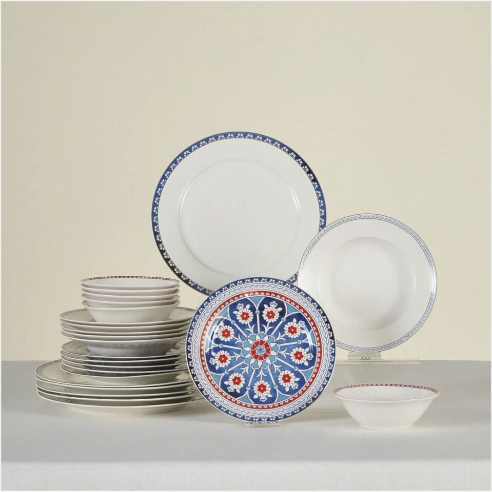 KARACA ANCIENT 24 PARÇA 6 KİŞİLİK MULTICOLOR YEMEK TAKIMI