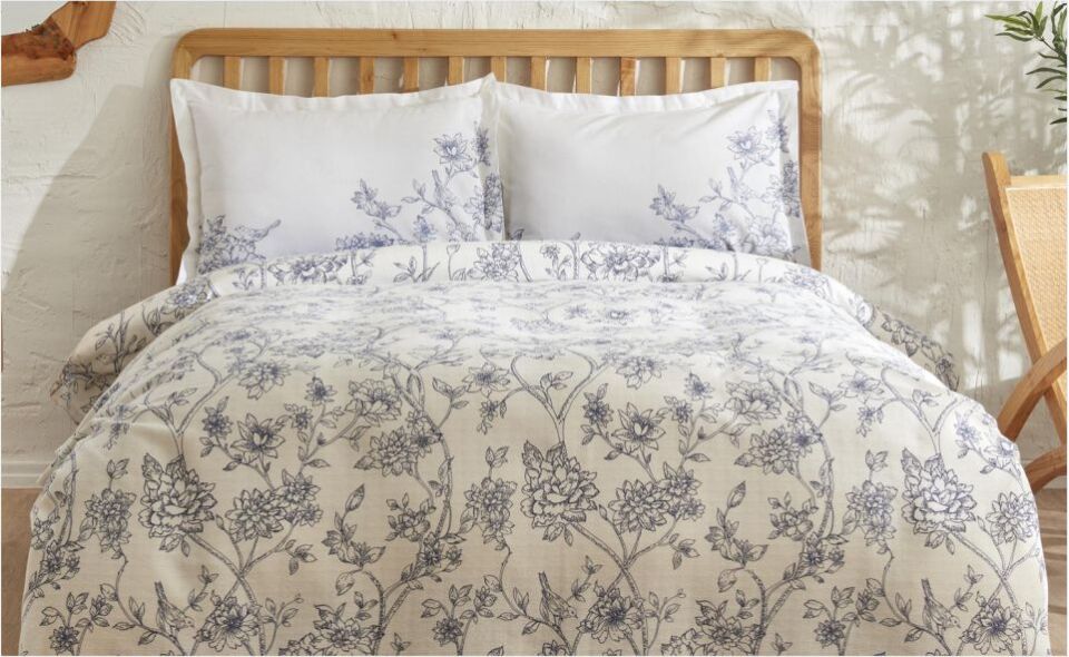 Karaca Home Reese Pamuk Çift Kişilik Pike Takımı Mavi