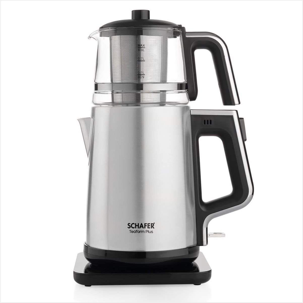 Schafer Teaform Plus Paslanmaz Çay Makinesi-Inox/Cam Demlik