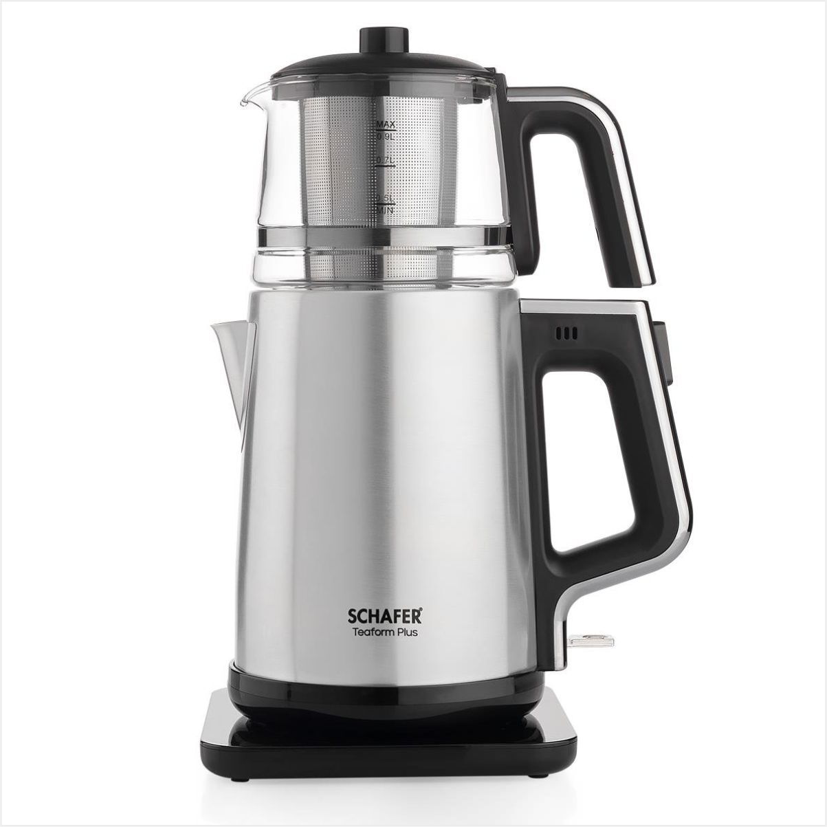 Schafer Teaform Plus Paslanmaz Çay Makinesi-Inox/Cam Demlik