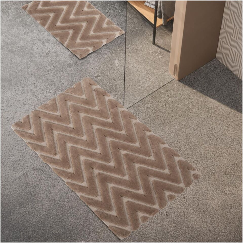 Schafer Home Eleo Pamuk 2 Li Banyo Paspası-Cappuccino