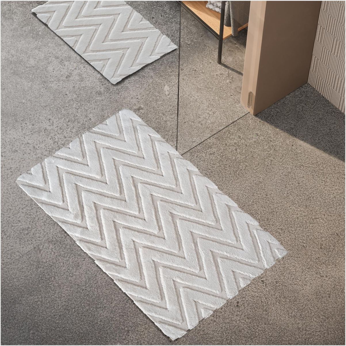 Schafer Home Eleo Pamuk 2 Li Banyo Paspası-Ekru