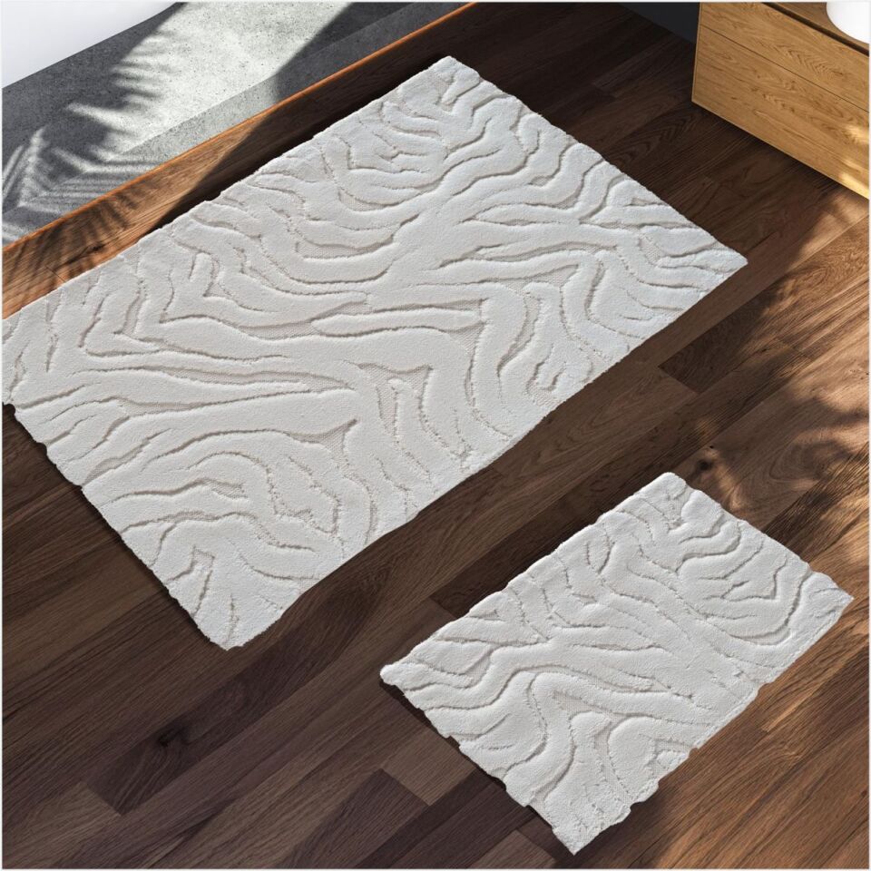 Schafer Home Wild Pamuk 2 Li Banyo Paspası-Beyaz