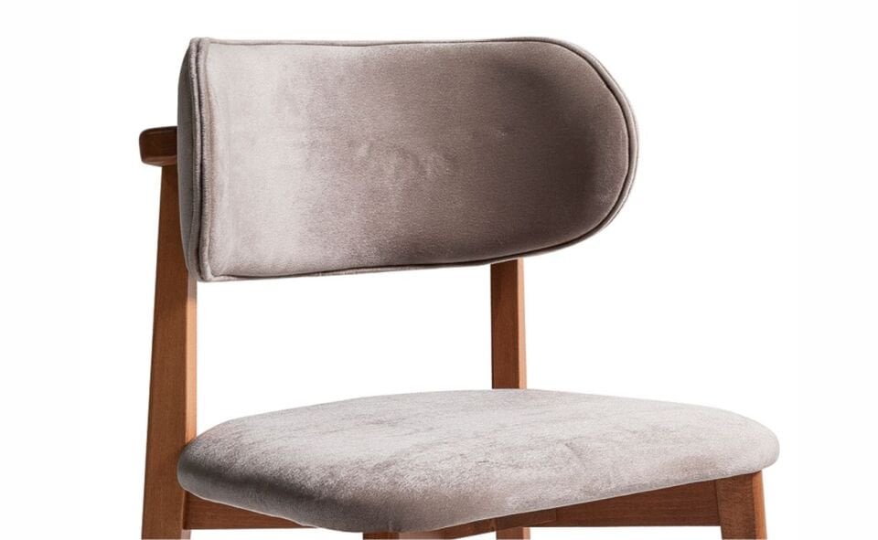 AZEMO PALMİRA SANDALYE DÜZ AYAK AHŞAP CEVİZ ROSSO 07 GRİ