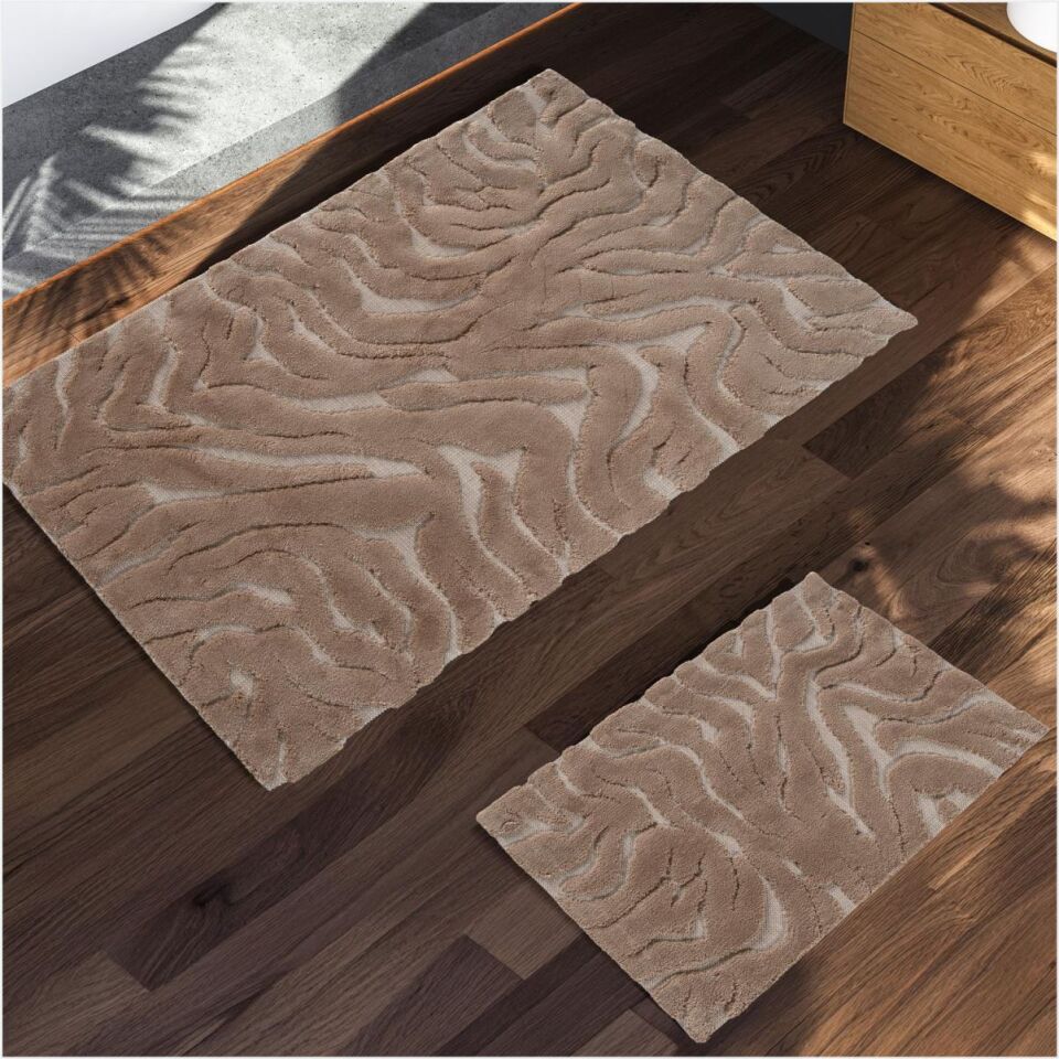 Schafer Home Wild Pamuk 2 Li Banyo Paspası-Cappuccino