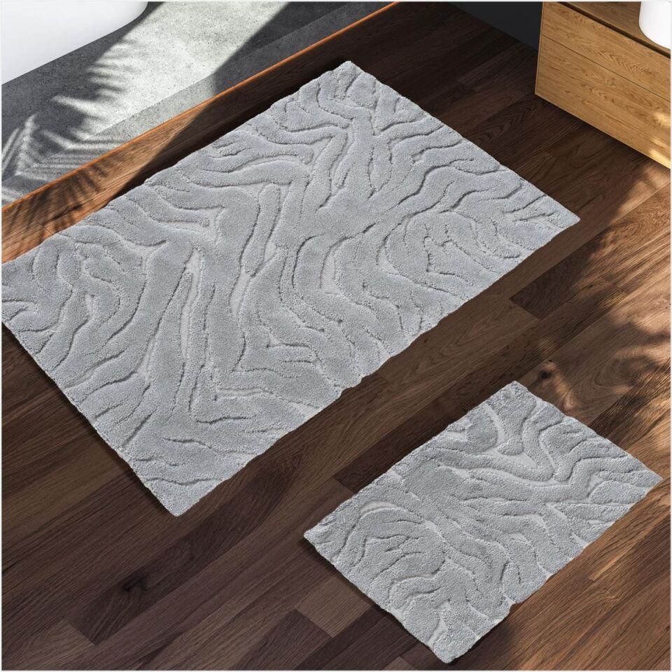 Schafer Home Wild Pamuk 2 Li Banyo Paspası-Açık Gri