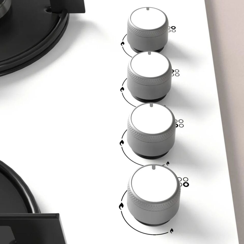 Profilo OO36P2O10L Beyaz Cam Ankastre Ocak