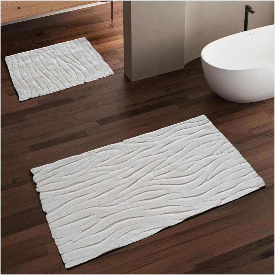 Schafer Home Liva Pamuk 2 Li Banyo Paspası-Beyaz